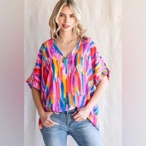 JODIFL Colorful Women's Top M